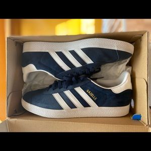 New Adidas Originals Navy & White Gazelle Shoes With Box 9.5
